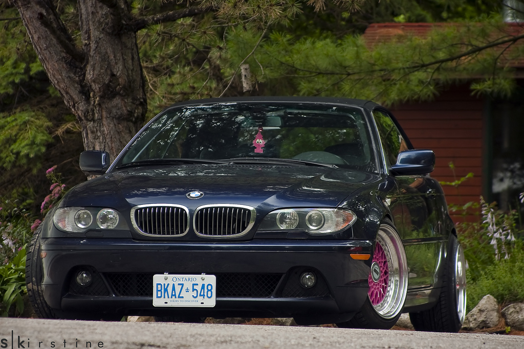 Black BMW E46 on Pink BBS RS