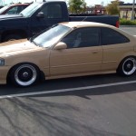 Beige Honda Civic EK Coupe on Black BBS RS