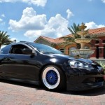 Black Acura RSX DC5 on Blue BBS RS