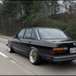 Black BMW 535i E28 on Gold BBS RS