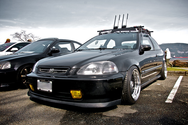 Black Honda Civic Ek Hatchback On Black Bbs Rs Bbs Rs Zone