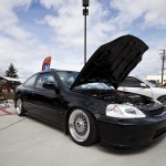 Black Honda Civic Si EK Coupe on BBS RS