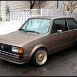 Brown Volkswagen Jetta Coupe on Gold BBS RS