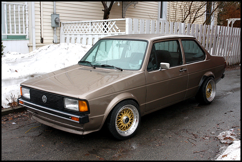 Brown Volkswagen Jetta Coupe on Gold BBS RS