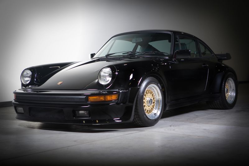 Classic Black Porsche 911 on Gold BBS RS