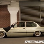 Gold BMW E21 Slammed on Gold BBS RS