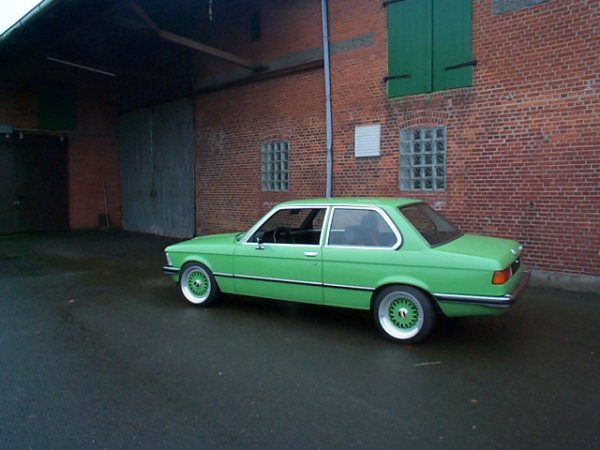 Green BMW E21 Euro Spec on Green BBS RS