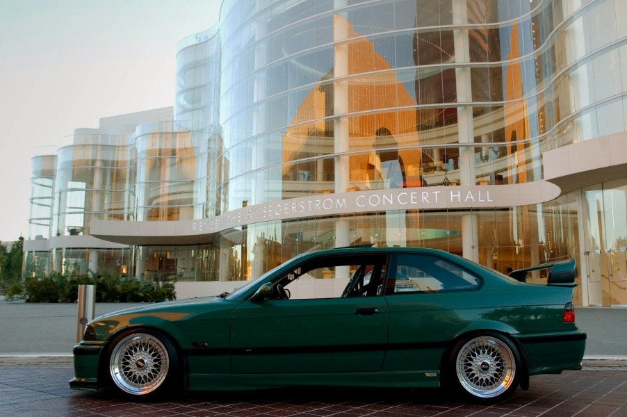 White BMW E30 Convertible on White BBS RS