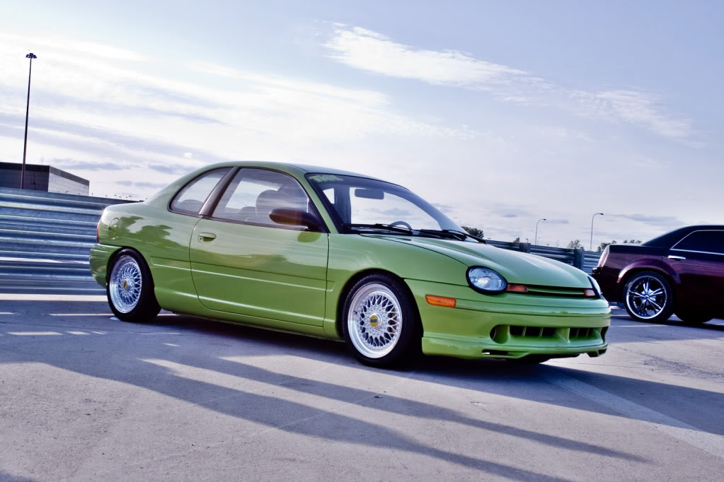 Green Dodge Neon on Silver BBS RS. 