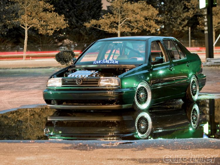 Green Volkswagen Jetta GL MK3 on Green BBS RS