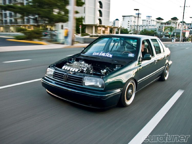 Green Volkswagen Jetta GL MK3 on Green BBS RS