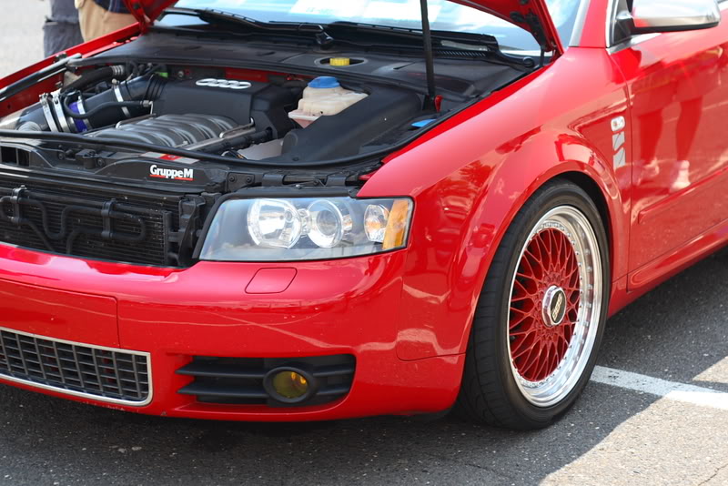 Red Audi S4 B6 on Red 18" BBS Super RS