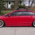 Red Honda Civic Si Sedan FG2 on 18" Gold BBS LM