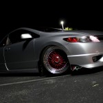 Silver Honda Civic Si Coupe FG2 on Candy Red Faced BBS RS