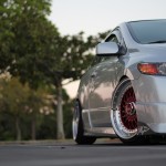 Silver Honda Civic Si Coupe FG2 on Candy Red Faced BBS RS