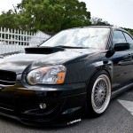 Black Subaru Impreza on BBS RS