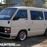 White Toyota Hiace Van on BBS RS in Japan