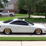 White Acura Integra DC Hatchback on Yellow BBS RS