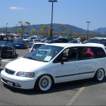 White Honda Odyssey on BBS RS