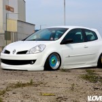 White Renault Clio on Different Colored BBS RS