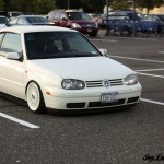 White Volkswagen Golf MK4 on All White BBS RS