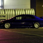 Blue Honda Civic Sedan on 17" White BBS RS