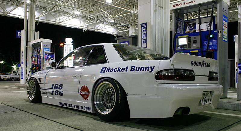 Rocket Bunny S13 Nissan Silvia on BBS RS Rear