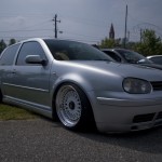 Silver Volkswagen Golf MK4 on White and Black BBS RS