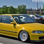 Yellow Honda Civic EG Hatchback on 16" White BBS RS