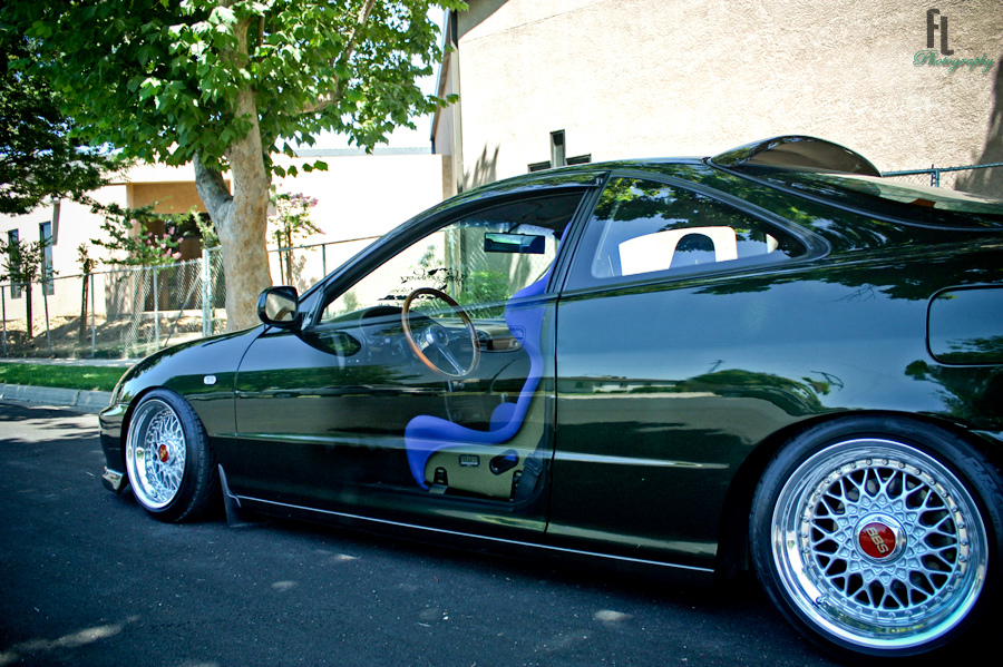 Green Acura Integra DC on 15 inch BBS RS