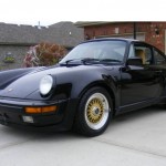 Black 1987 Porsche 911 Turbo on Gold BBS RS