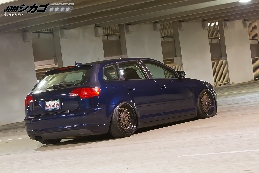 Blue Audi A4 on Brown BBS RS with Black Lips