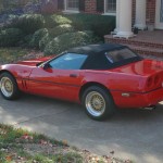 Red Chevrolet Corvette on 16" Gold BBS RS