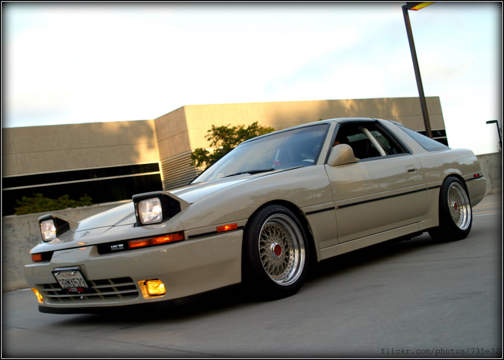 Cream Colored Toyota Supra A70 on Creamy BBS RS