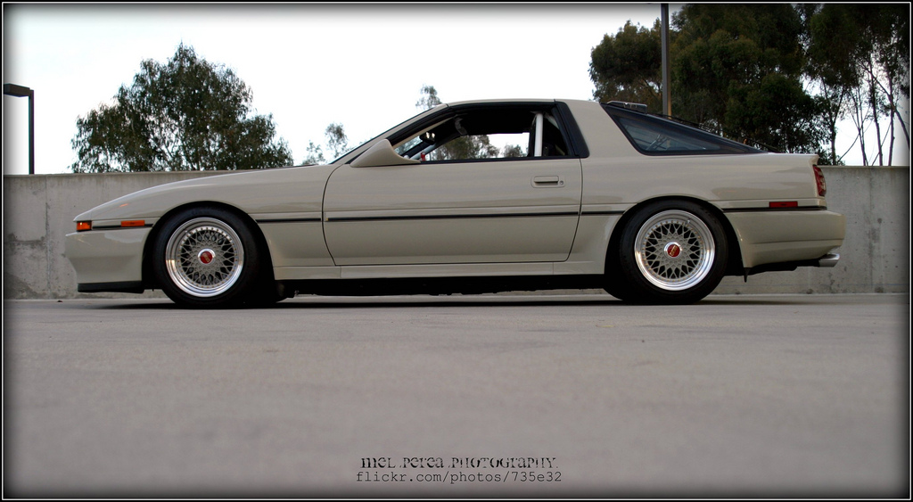 Cream Colored Toyota Supra A70 on Creamy BBS RS