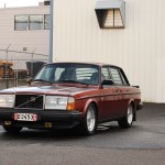 Red Volvo 240 on Silver BBS RS