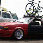 Red Toyota Corolla GT-S AE86 on 15" BBS RS