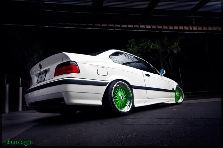 White BMW E36 M3 on Green BBS RC | BBS RS Zone