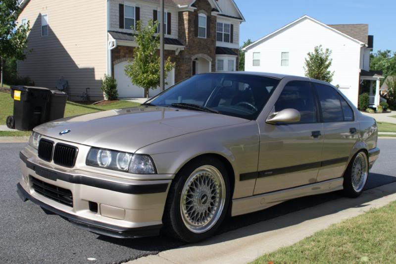 Champagne BMW 325i E36 on 17" Silver BBS RS