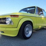 Yellow BMW 2002tii E12 on 15" BBS RS