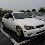 White Toyota Altezza Lexus IS300 on 17" Green BBS RS