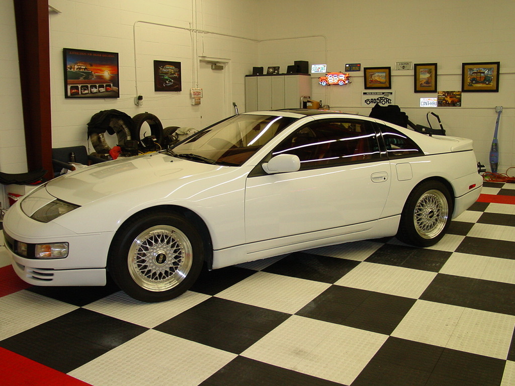 White Nissan 300zx Twin Turbo z32 on 17x8 BBS RS