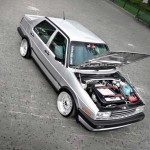 Silver Volkswagen Jetta MK2 on Silver BBS RS