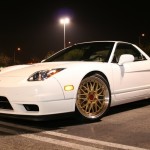 White Acura NSX NA2 on 18" Gold BBS RS