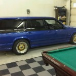 Blue Volvo 240 Wagon on Gold BBS RS Wheels