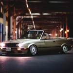 Gold BMW E30 Convertible on Staggered BBS RS