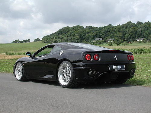 Black Ferrari 360 on Silver BBS LM
