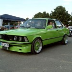 Green BMW E21 on Green BBS RS