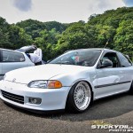 White EG Honda Civic on Custom 16" BBS RS