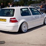 White Volkswagen Golf MK4 on White BBS RC